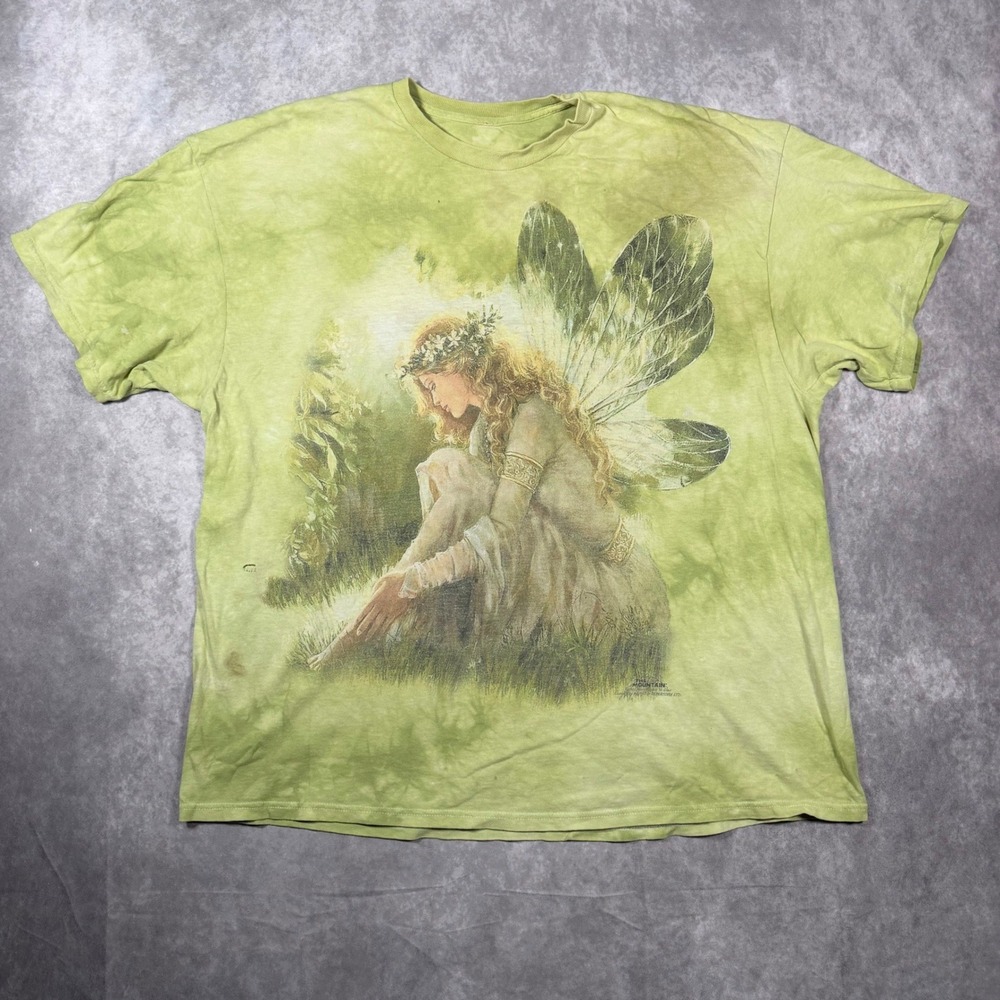 Vintage The Mountain Fairy Queen Shirt Green Tie Dye Mary Baxter St Clair XL